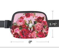 ♥PERSONALIZED PERSON OR PET PHOTO ROSES BELT BAG