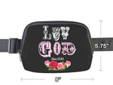 ♥LOVE GOD BIBLE VERSE ROSES BELT BAG