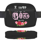 ♥LOVE GOD BIBLE VERSE ROSES BELT BAG