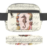 ♥SEAHORSE SWIMMING AMONG ANTIQUE LETTERS BELT BAG