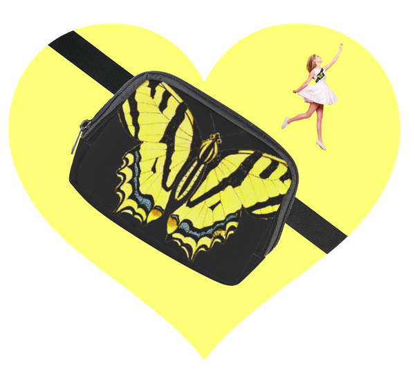 ♥BEAUTIFUL YELLOW BUTTERFLY BELT BAG