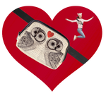 ♥OWL LOVERS ANTIQUE BOOK PAGE BELT BAG