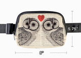 ♥OWL LOVERS ANTIQUE BOOK PAGE BELT BAG