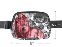 ♥LION WITH ROSES BIBLE VERSE BELT BAG